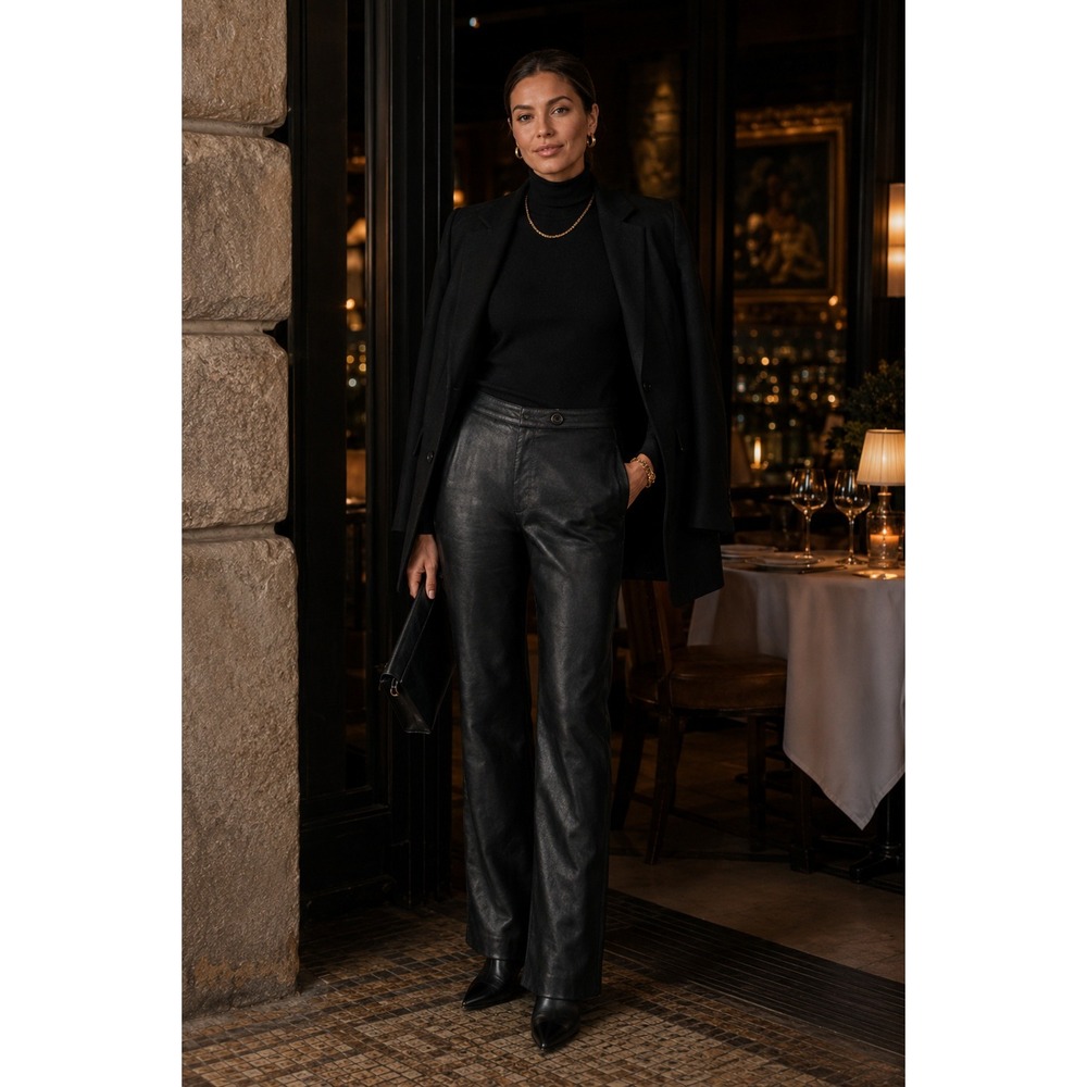 Wilson's Maxima Vintage VTG Leather Pants Black 10